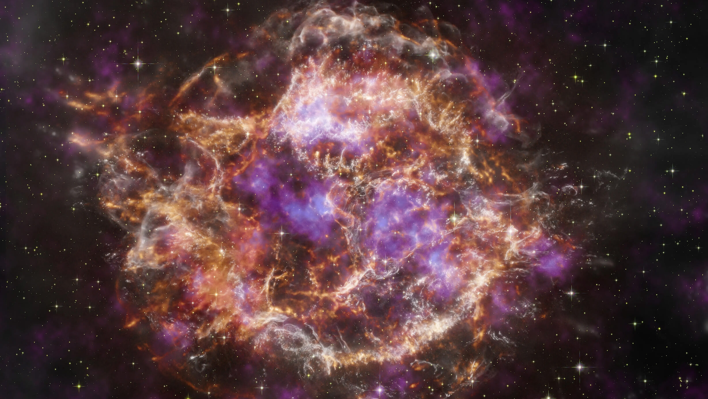 "Using NASA’s James Webb Space Telescope, astronomers uncovered a mysterious feature within the remnant, nicknamed the “Green Monster,” alongside a puzzling network of ejecta filaments forming a web of oxygen-rich material. When combined with X-rays from NASA’s Chandra X-ray Observatory, the data helped astronomers shed light on the origin of the Green Monster and revealed new insights into the explosion that created Cas A about 340 years ago, from Earth’s perspective. Like with the Cygnus Loop, Chandra has provided a 3-dimensional (3D) printable model that can be used to explore the end stage of a star’s life. These 3D models are based on state-of-the-art theoretical models, computational algorithms, and observations from space-based telescopes like Chandra that give us accurate pictures of these cosmic objects and how they evolve over time."